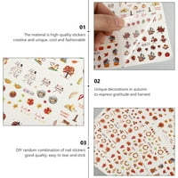 Стикери за нокти на изкуството комплекти щастливи стикери за есен кленови листа за нокти Хелоуин изкуство за ноктите маникюр