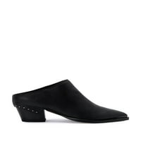 Vita дамски черно облечен комфорт Sukie Square Toe Block Help Slip на кожени обувки с кожени токчета 7.5