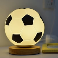 Футбол 3D LED Нощна светлина Декоративна яркост Регулируеми LED нощна светлина Подаръци за деца Момчета момичета черно бяло кръгло дърво модел
