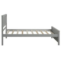 Дървена платформа легло двойно легло платформа, сиво