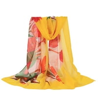 Cara Lady Fashion Women Flower Printing Long Soft Wrap шал шал шал Жълт 17*15*