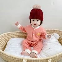 Waroomhouse бебе деца деца зима есенна топла плетена шапка шал комплект с пухкава топка