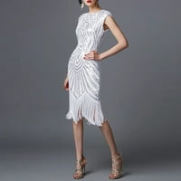 Fvwitlyh рокли женски плюс размер V-образно плисирано сватбена рокля за гости с висока еластичност с висока еластичност