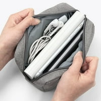 Чанта за съхранение многофункционална чанта за съхранение за захранващ адаптер за захранване на лаптоп захранване за захранване на банка, черно и сиво