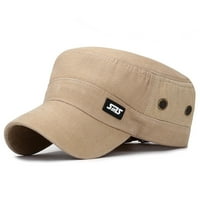 IOPQO Бейзболни шапки Модни унизинг Военни стил плоска шапка винтидж бейзболна шапка спортна слънчева шапка каки хаки