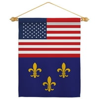 САЩ Fleur de Lis Garden Flag Set приятелство x18. Двустранно банер на двора