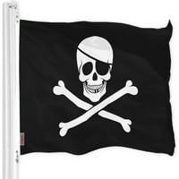 G Combo Pack: USA American Flag & Pirate Jolly Roger Bones Flag Ft Printed 150D Polyester