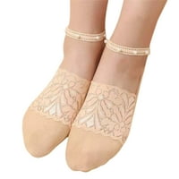 Перлени дантелени чорапи глезени чорапи Сладка мрежа прозрачна ултра тънка вижте през дантелен цвят на кожата