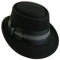 Sinatra Men Wool Felt Porkpie Comfort Hat Black XL
