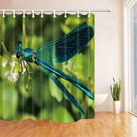 Dragonnfly Stay on Flower Turquoise Polyester Fabric Banber Posher Awertain