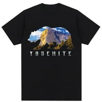 Калифорния Мечка с национален парк Yosemite Image Souvenir тениска Графична отпечатана тениска с кръгла шия на небрежни прости жени тийп върхове