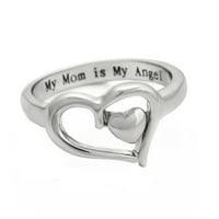 Kiplyki женски пръстени Сърце с надписване на майка ми бижута с пръстен