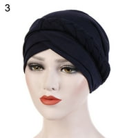 ruhuadgb модна твърда цветна плитка мюсюлмани жени тюрбан шапка химио капачка бандана подстригване на глава