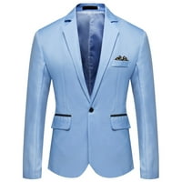Gubotare Men's Fashion England Solid Color Blazer Висококачествен ежедневен единичен костюм