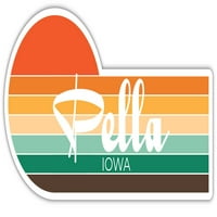 Pella Iowa Sticker Retro Vintage Sunset City 70S Естетичен дизайн