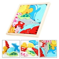 Океански пъзели за животни комплект от океански животни пъзели играчки карикатура дървена мозайка играчки образователни играчки