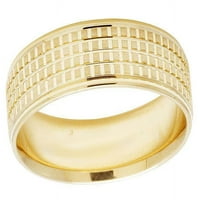 14k жълто злато мъжки дами комфорт приляга сватбена лента пръстен -8