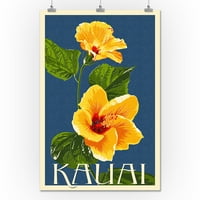 Kauai, Hawaii, Yellow Hibiscus, PletterPress