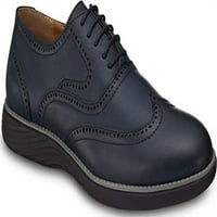 Членовете само мъжки оксфорд Wingtip Shoes-7-Navy