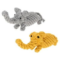 Ръчно плетене на домашни любимци моларна играчка слон форма кучета дъвчка играчка за хапене на играчки