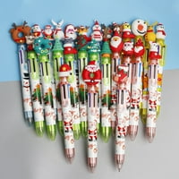 Ballpoint писалка многофункционална подарък Канцеларски анимационен филм Дядо Коледа Xmas Дърво елени цветни писалки за деца