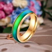 Miyuadkai звъни модни термохромични неръждаема стомана Цвят на пръстена Промяна на пръстена Бижута Бижута Черно 12