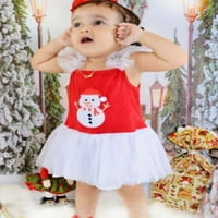 Duanyozu Baby Girls Christmas Romper, бродерия снежен човек тюл пачуърк рокля