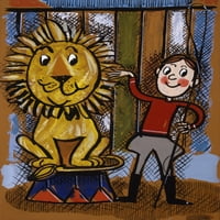 Младо момче Lion Tamer & Lion Poster Print от Malcolm Greensmith ® Adrian Bradburymary Evans