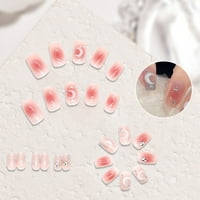 Комплект за свързване на мода fau nails лесно отстраняване без вреда нежен инсул стил паста нокти с висок гланц fau diamond фалшиви нокти салон за нокти