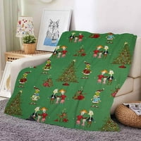 Карикатура зелено чудовище одеяло момчета момичета Коледа хвърля одеяла деца Duls през целия сезон супер уютен фланелен одеяло