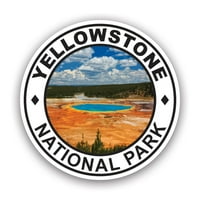 Стикер на Национален парк Йелоустоун Декал - самозалепващ винил - устойчив на атмосферни влияния - Произведен в САЩ - Стария верен лагер Bison Bean Bear Roosevelt Arch