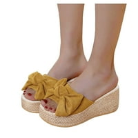 Женски модни клинове отворени пръсти на пеперудите-пеперуди-колега плажни обувки римски чехли сандали сандали