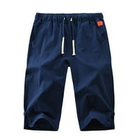 Мъжки спални панталони еластични талии за дебитиране на летни плажни панталони с джобове