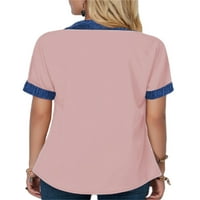 Rejlun жени блуза бутон надолу ризи ревера върхове на врата елегантна туника риза единични гърди работа розово 3xl