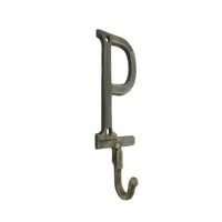 [Пакет от 2] Рустична златна чугунена буква P азбучна кука на стената 6