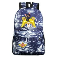 Bzdaisy Sailor Moon Backpack с двойни странични мрежести джобове и водоустойчиво платно - приляга на 15 '' унизис за деца тийнейджър