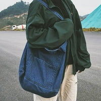 Чанта за дръжка за дънкови плат Retro Crossbody чанта с голям капацитет чанта за рамо раменна чанта