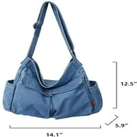 Cocopeaunts Деним чанта за рамо случайни стил лек ретро пътуване купувач Кросбой чанта за тийнейджърки жени жени