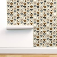 Peel & Stick Wallpaper 3ft 2ft - Pitbull Terrier, Dog, Beige, Tan, Pets, Staffordshire, Puppy, Rescue Персонализиран подвижен тапет от Spoonflower