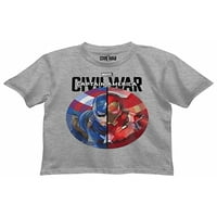 Marvel Little Boys's Givil War Duo Shield Tee