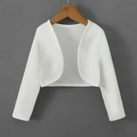 Meichang Изрязано яке блейзър за жени ежедневни дълги ръкави Bolero Open Front Cardigan Lightweight Jacket Blazer за работа