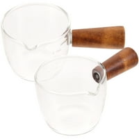 Измервателна чаша еспресо с дървена дръжка еспресо мляко заливаща чаша еспресо стъклена чаша