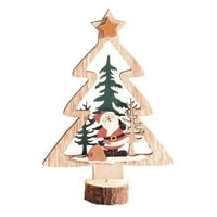 Коледен дървен орнамент Санта снежен човек лос занаят коледни маси декор