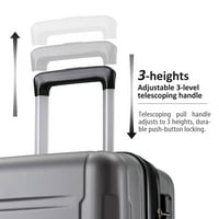 Zimtown 3 части багаж за багаж Разширяващ се куфар ABS+PC W Wheels TSA Lock, черно