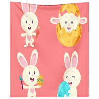 Великденски декорации зайче за зайче за декор за стая уютно и меки плюшени хвърля спално бельо цветни яйца Цвете хвърля одеяло за деца момичета момчета