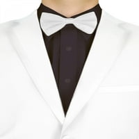 Мъжки смокинг костюм с два бутони яке плоски предни регулируеми панталони бяло