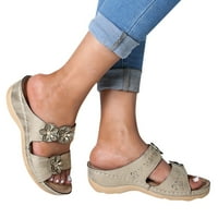 Отворени обувки Клинове пръсти на гъсти удобни чехли за жени сандали отдолу женски чехли дамски домашни чехли Размер 10-11