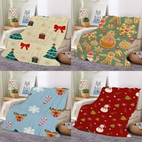 Коледно одеяло за хвърляне, мек и топъл фланец празник Коледно дърво Декоративно легло диван одеяло, подходящо за спалнята хол за коледно дърво, одеяло на Дядо Коле
