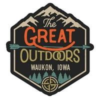 Waukon Iowa страхотният дизайн на външния дизайн винилов стикер