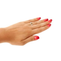 Mauli Jewels годежни пръстени за жени 1. Карат диамант и овална форма Цитринов пръстен Prong 10K Бяло злато